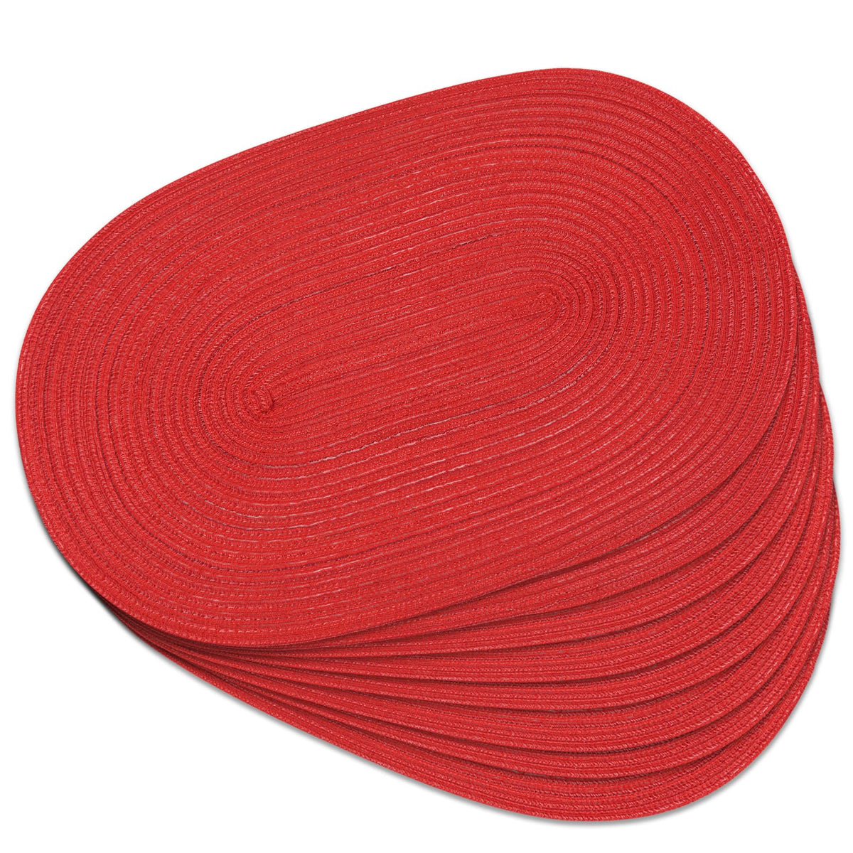 Placemats Set of 6, Woven Oval Braided Dining Table Mats(Brown)