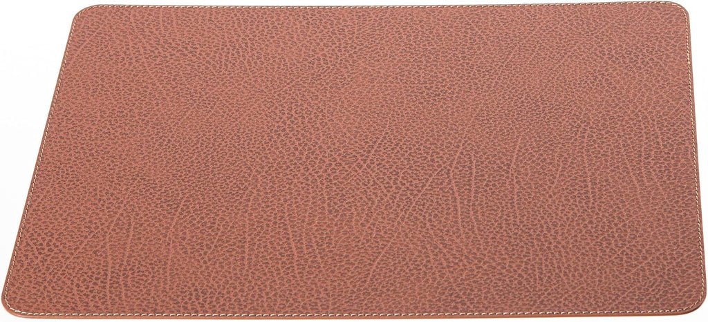 Nikalaz Set of 6 Placemats Made of Recycled Leather (18"x13", Dirty Brown)