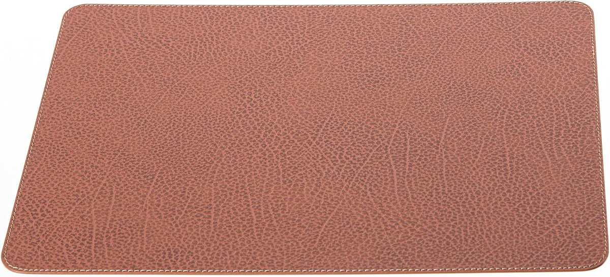 Nikalaz Set of 6 Placemats Made of Recycled Leather (18"x13", Dirty Brown)