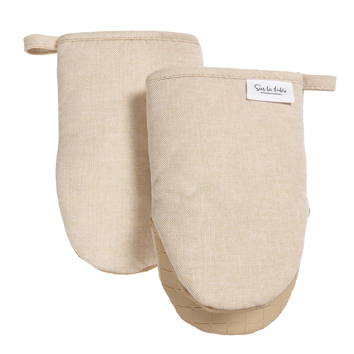 Sur La Table Kitchen Essentials Set of 2 Silicone Mini Oven Mitts, Heat Resistant to 550°F (Navy)