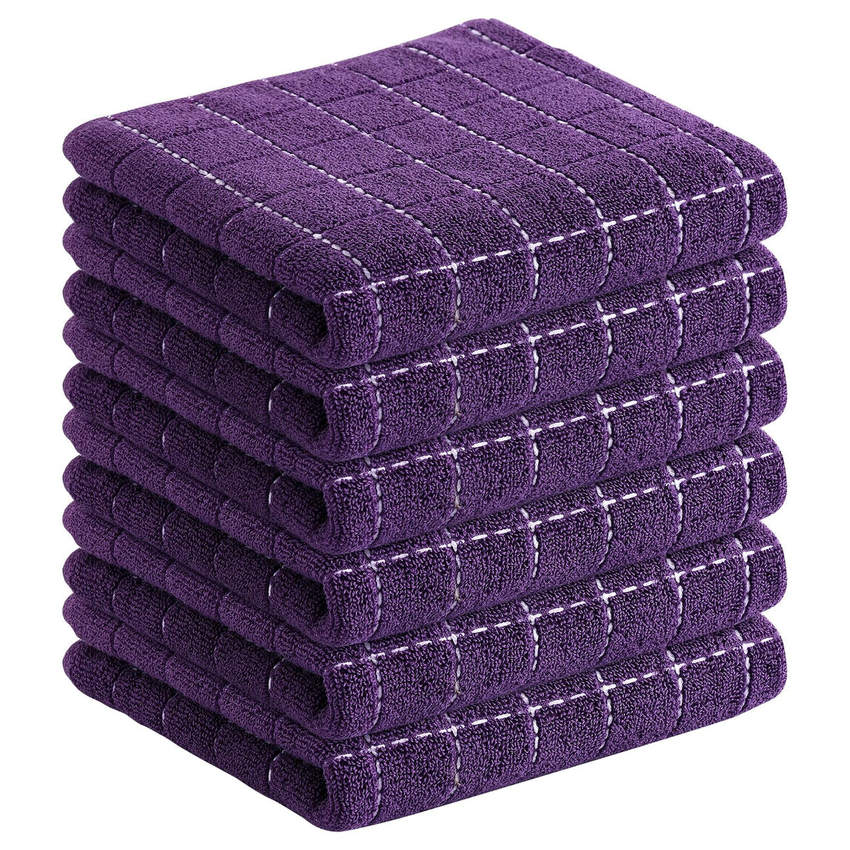 Homaxy 100% Cotton Terry Kitchen Towels, 4 Pack, Black