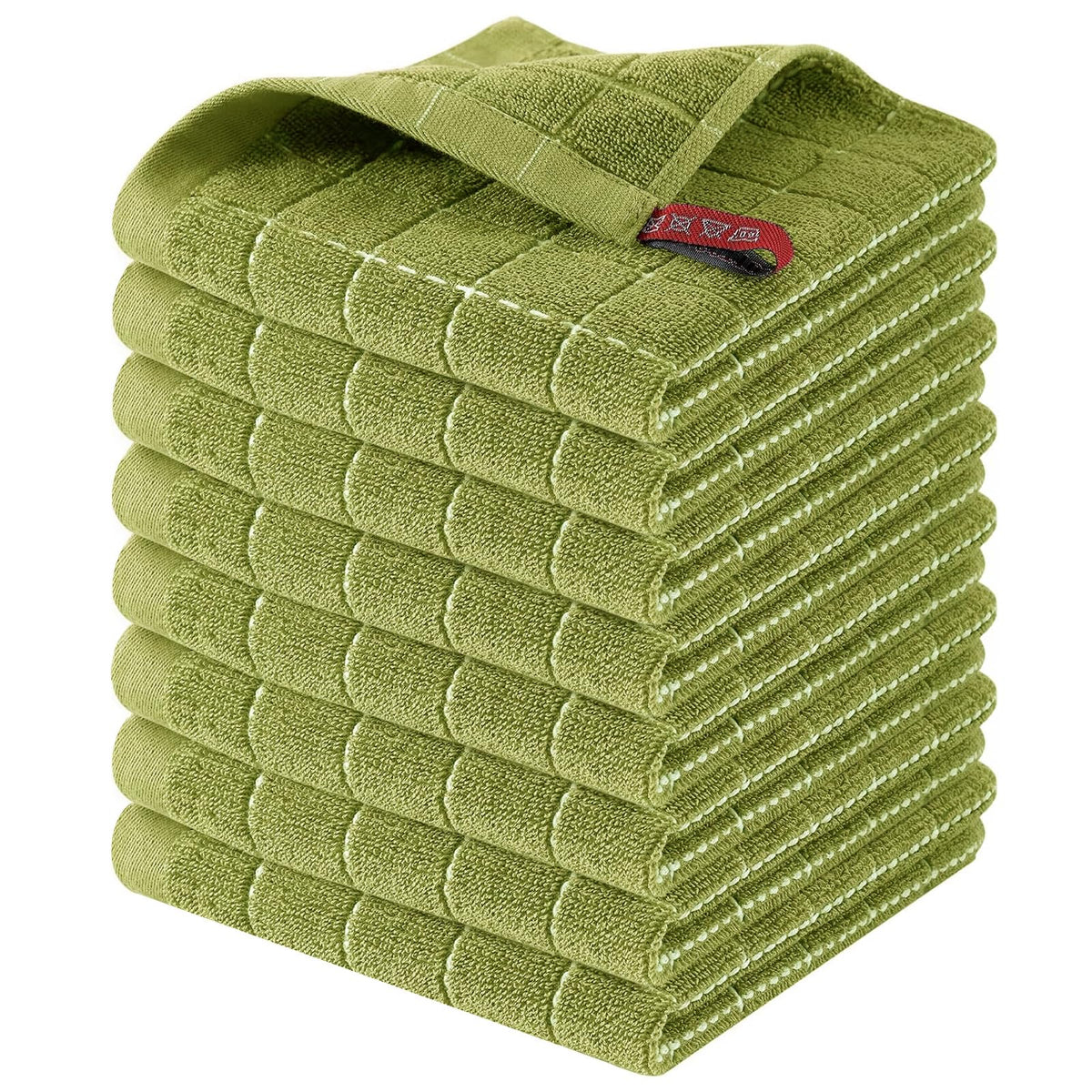Homaxy 100% Cotton Terry Kitchen Towels, 4 Pack, Black