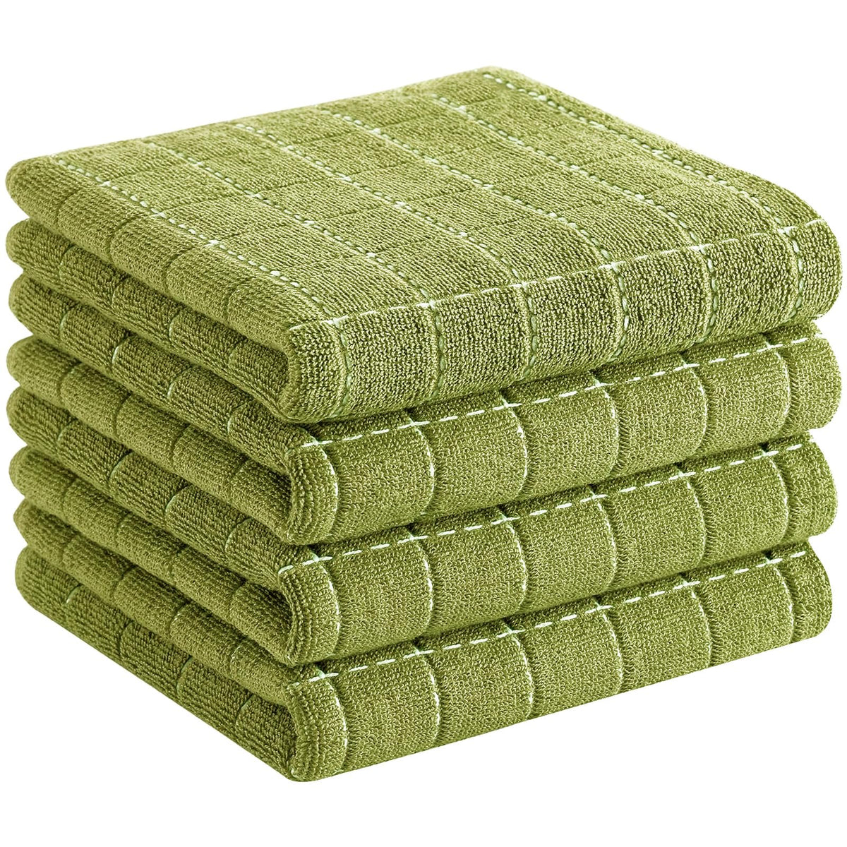 Homaxy 100% Cotton Terry Kitchen Towels, 4 Pack, Black