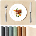 Roxifina Faux Leather Placemats Set of 6, Vinyl Placemats Heat Resistant