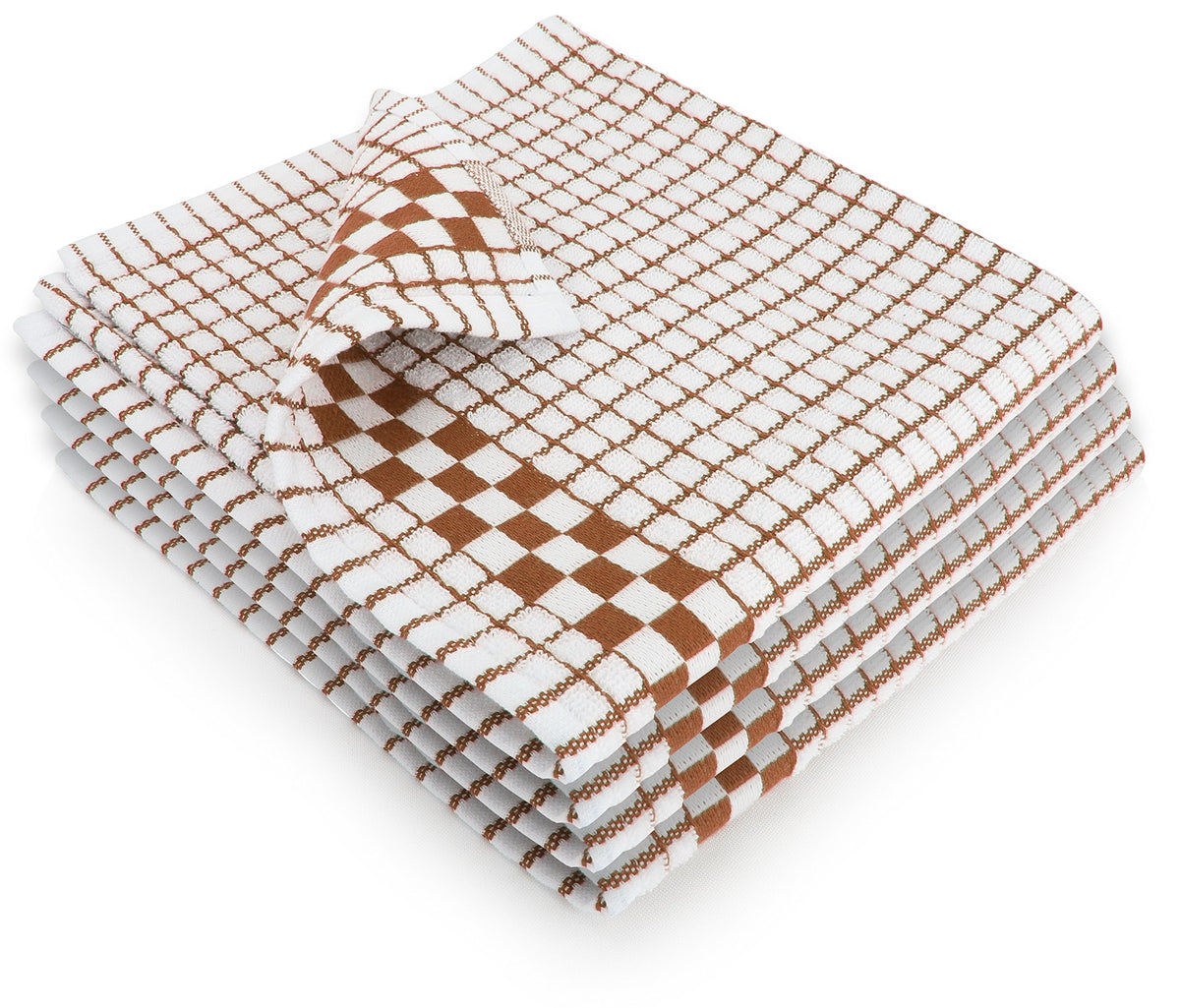Fecido Classic Kitchen Dish Towels with Hanging Loop - Heavy Duty Absorbent Dish Clothes - European Made 100% Cotton Tea Towels - Set of Two, Red