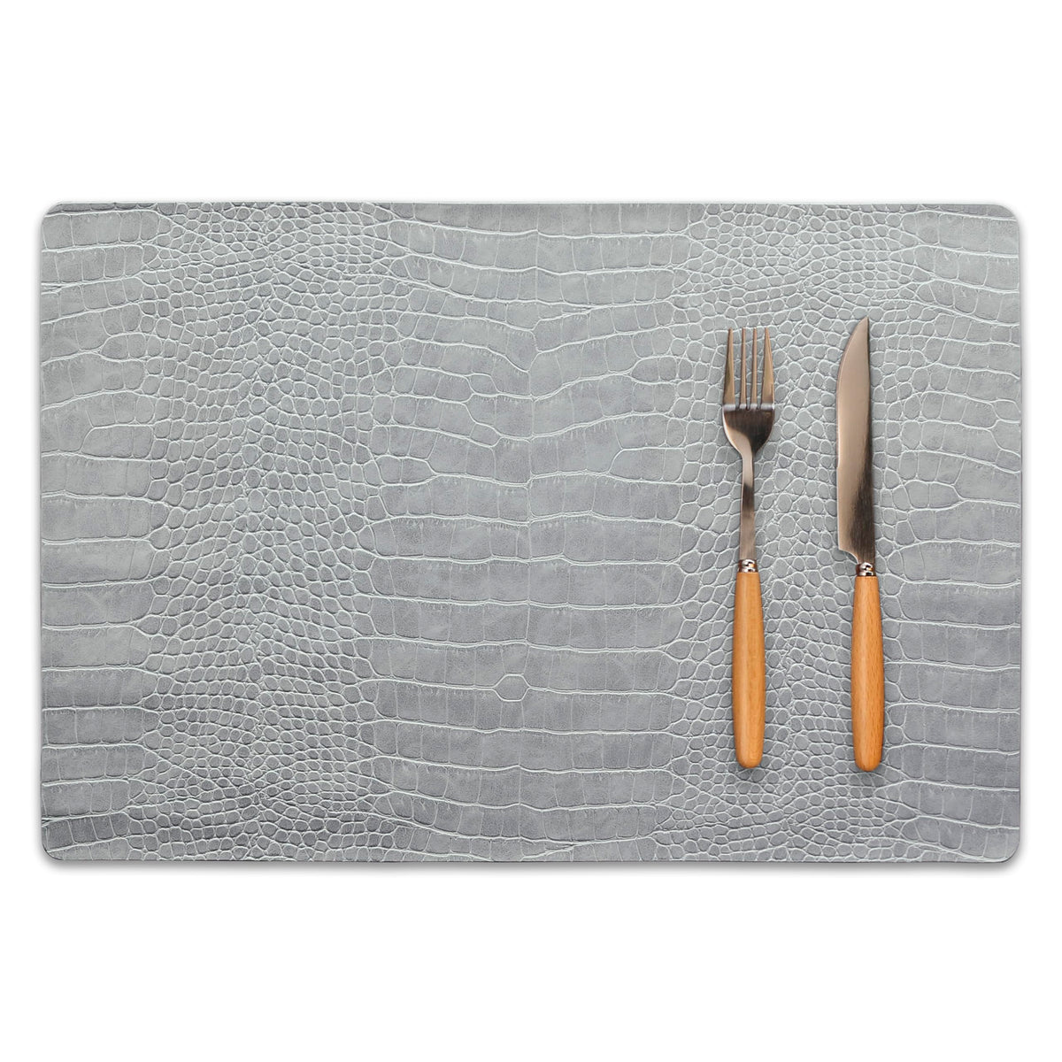 Set of 4 Faux Leather Placemats, PU Table Mats, Waterproof, Stain Resistant, Heat Resistant, Easy to Clean for Kitchen Dining Table,Conference Table