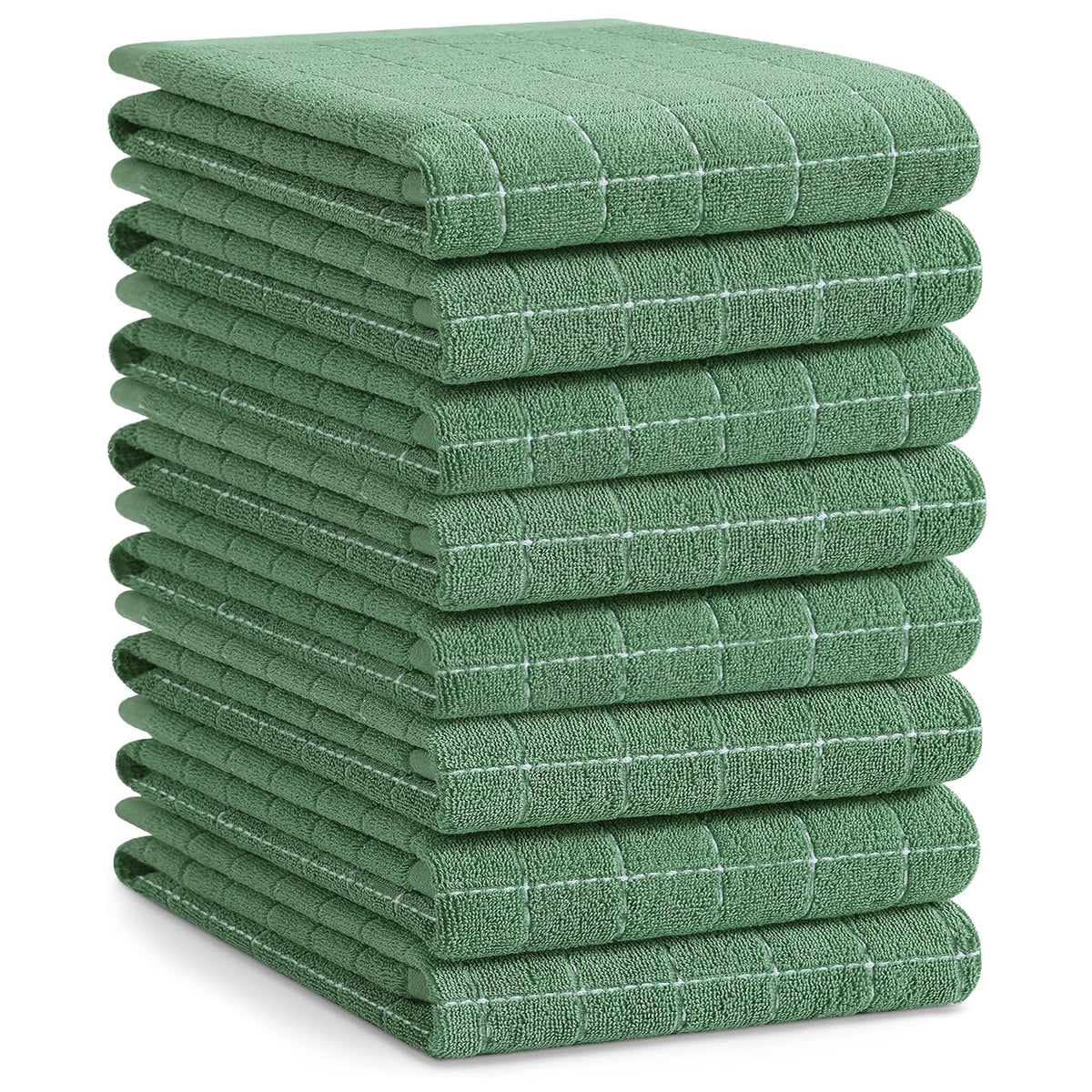 Homaxy 100% Cotton Terry Kitchen Towels, 4 Pack, Black