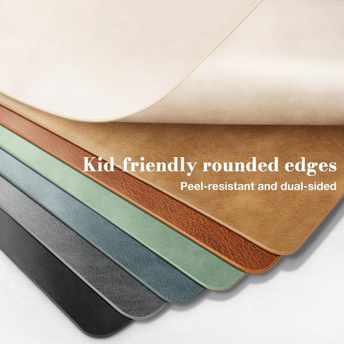 Roxifina Faux Leather Placemats Set of 6, Vinyl Placemats Heat Resistant