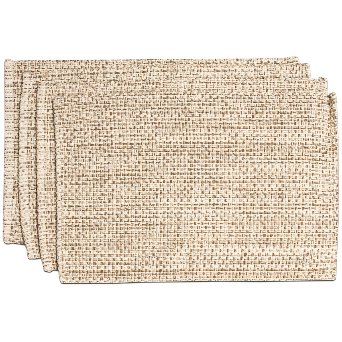 Sweet Home Collection 100% Cotton Placemats for Dining Room Rectangle Two Tone Woven Fabric 13" x 19" Soft Durable Table Mat Set, Set of 4, Rust