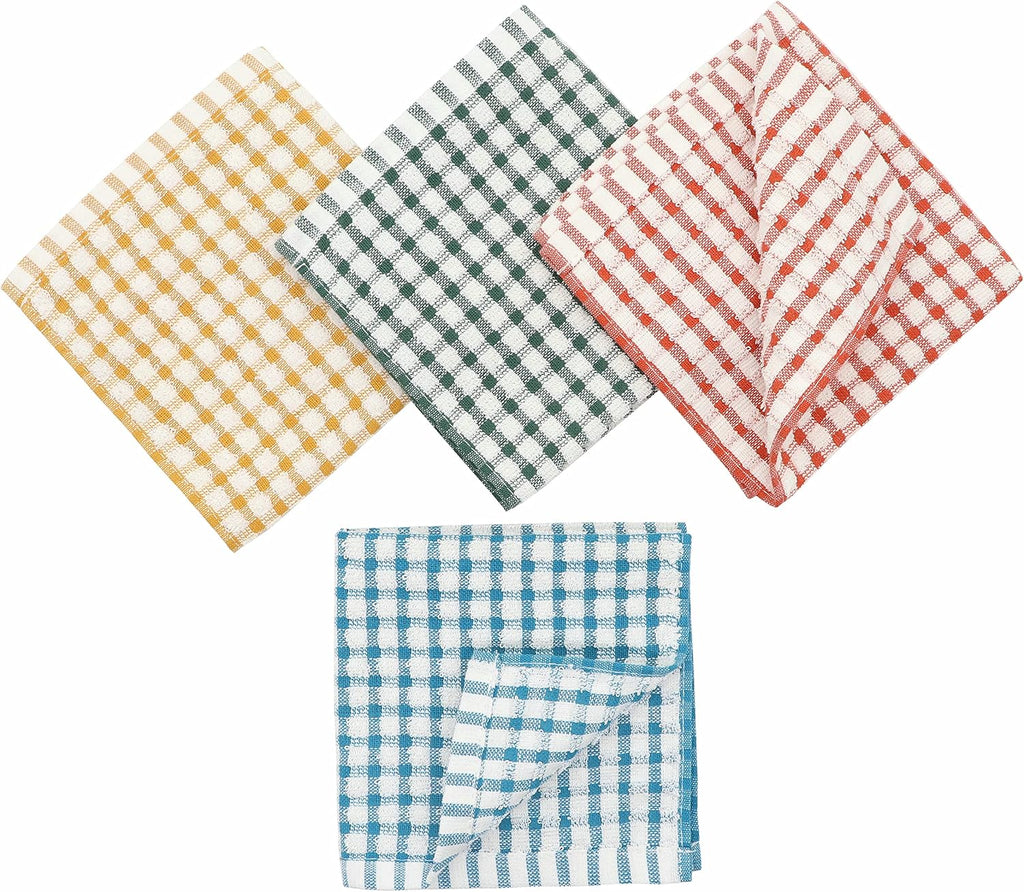Cotton Dish Rags Dish Cloths For Washing Dishes,8Pack,11.8”x11.8”, MixColor