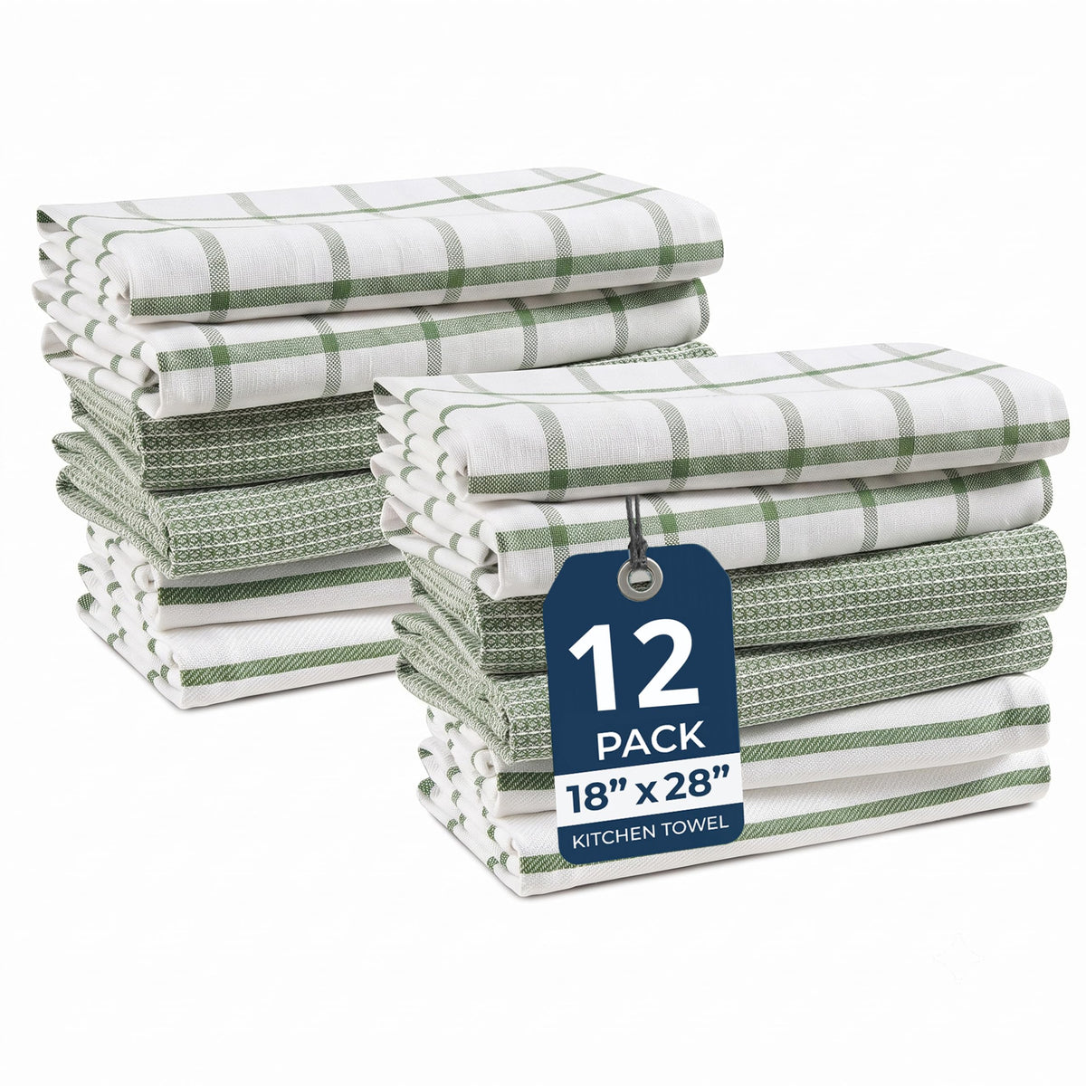 LANE LINEN 100% Cotton Kitchen Dish Cloths, Ultra Soft Absorbent Quick Drying Dish Towels, Multiweave Wash Cloths Dish Towel Sets, 13x28 Inches, 4 Pack - Grey