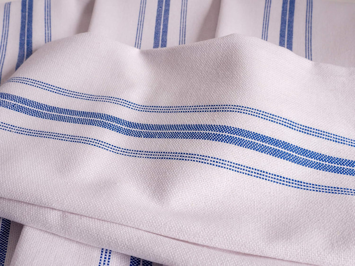 KAF Home Classic Farmhouse Stripe Kitchen Towels, Pure Cotton Dish Towels, Towel Dish Cloths for Cooking, Cleaning, and Dining, Set of 12, Blue