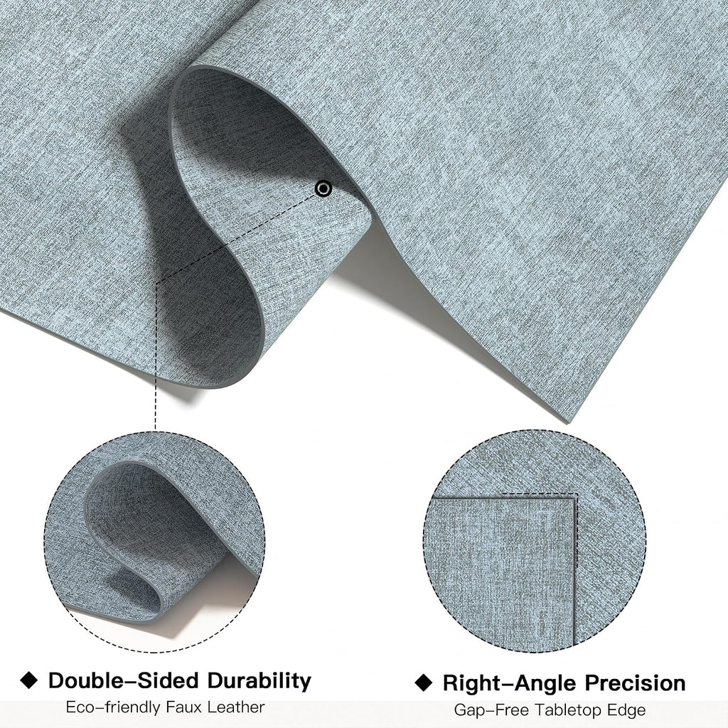 DOLOPL Placemats Set of 6, Reversible Faux Leather Place Mats, Dusty Blue