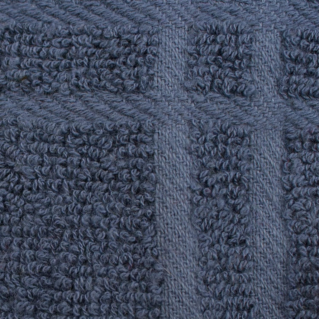 Ritz Premium 100% Cotton Solid and Multi Check Kitchen Tie Towel Absorbent, Super Soft, and Fast Drying Hang Towel, Set of Three, Federal Blue