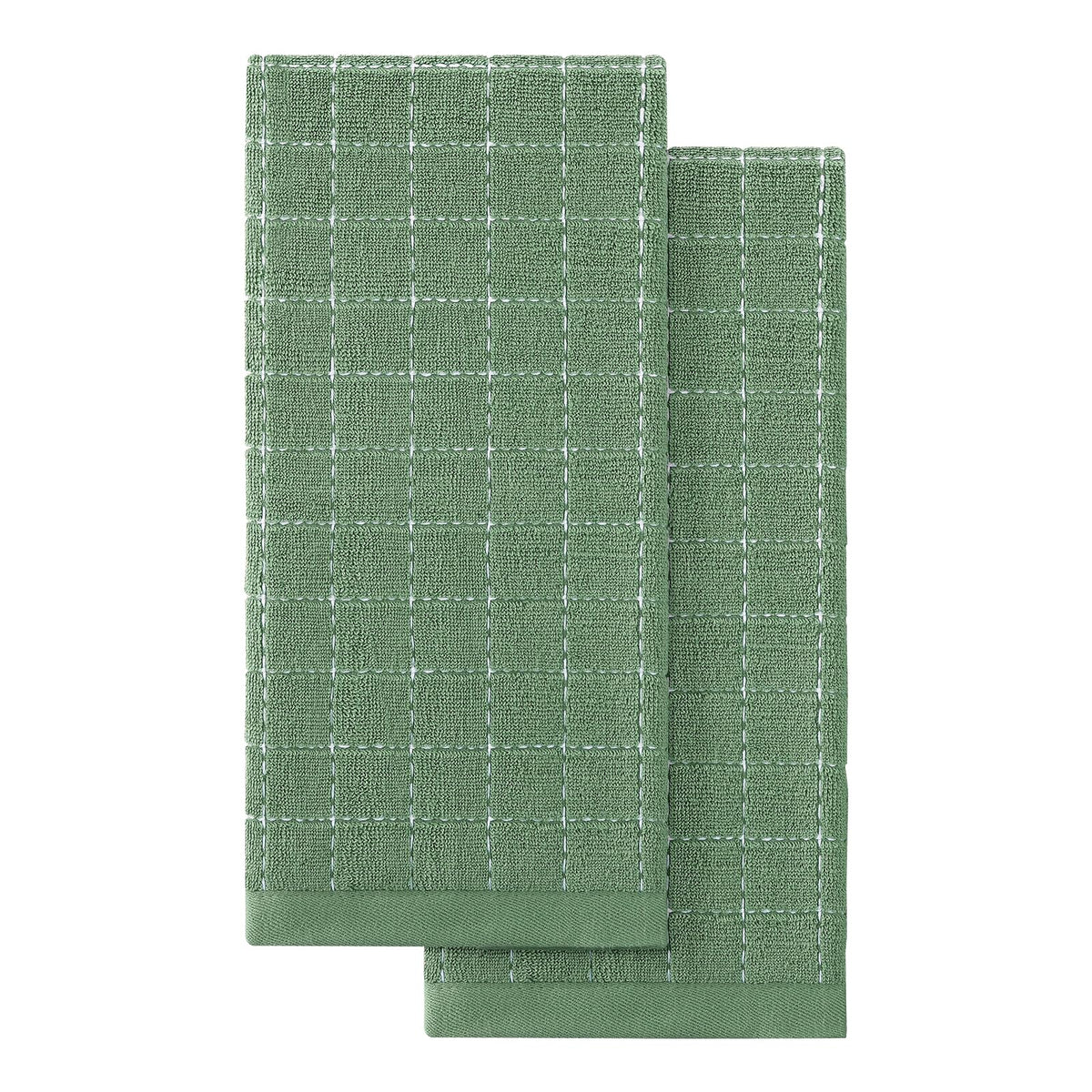 Homaxy 100% Cotton Terry Kitchen Towels, 2 Pack, Black