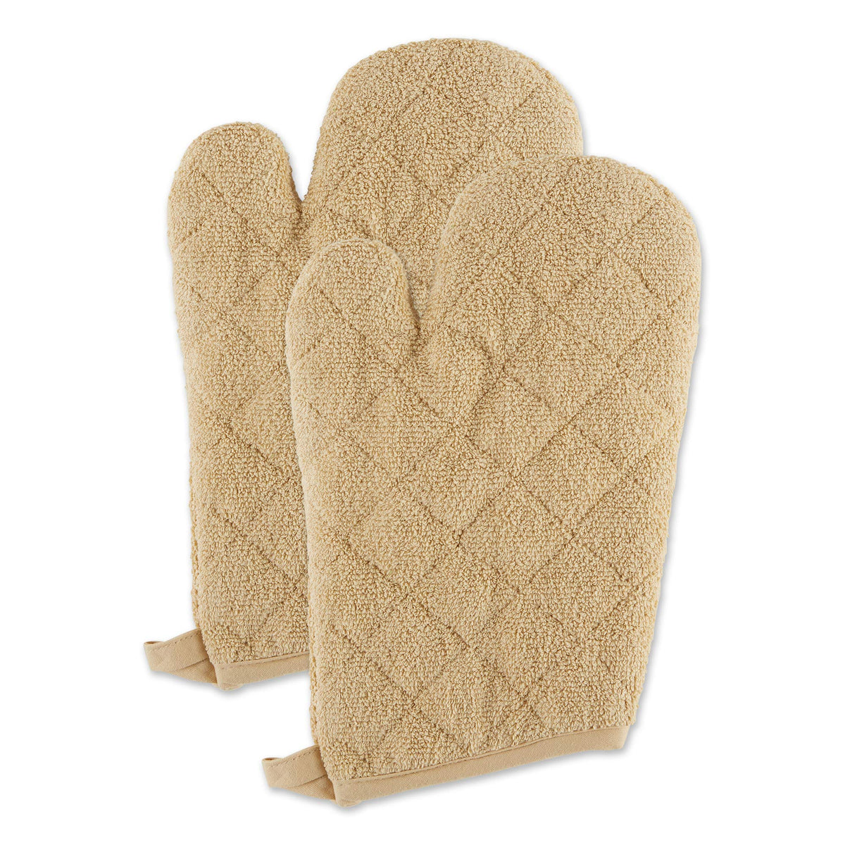 DII Basic Terry Collection 100% Cotton Quilted, Oven Mitt, Sage, 2 Piece