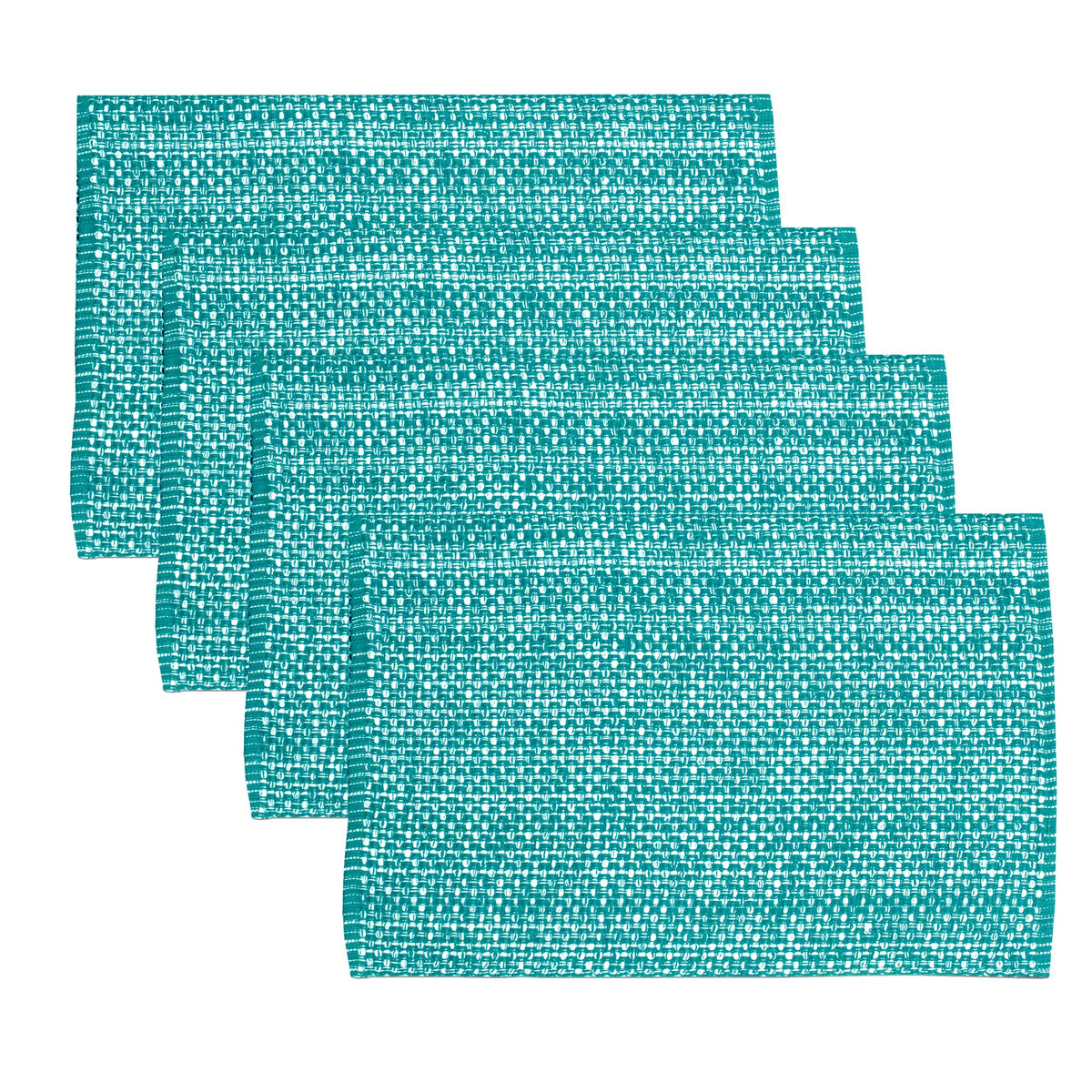 Sweet Home Collection 100% Cotton Placemats for Dining Room Rectangle Two Tone Woven Fabric 13" x 19" Soft Durable Table Mat Set, Set of 4, Rust