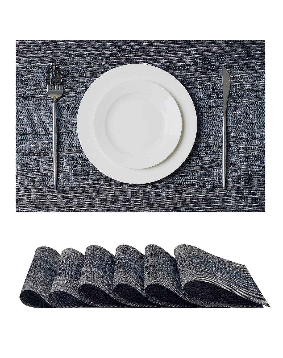 Beige White Placemats Set of 4 - Heat Resistant Non-Slip Place mats for Dining Table, Washable Durable PVC Vinyl Woven Table Mats(Beige White, 4)