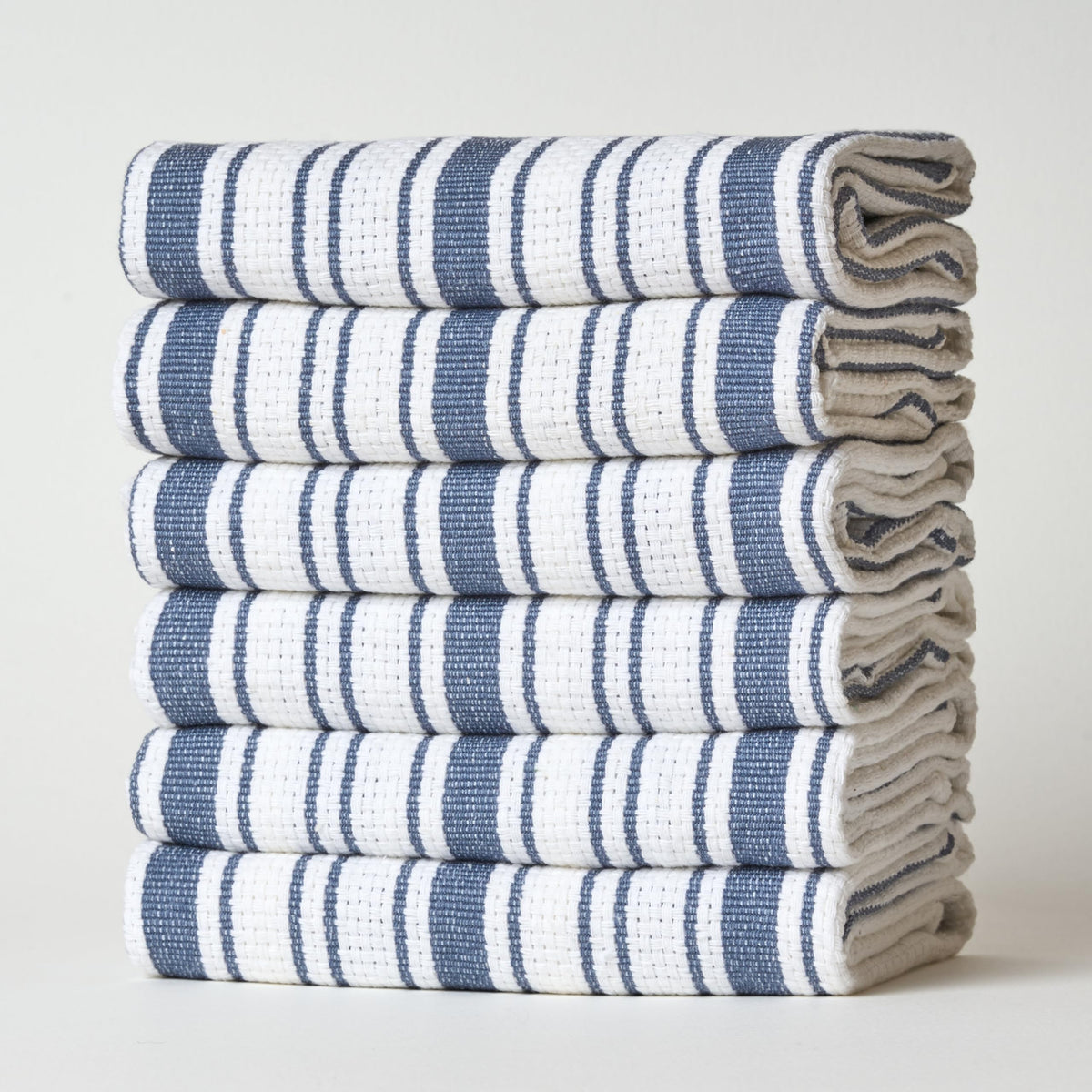 Kitchen Towels Set – Pack of 6 (20’’ x 30’’) Extra Large Premium Cotton Dish Towels for Kitchen – Chain Stripe Towels – Absorbent – 100% Cotton – with Hanging Loop – Beige