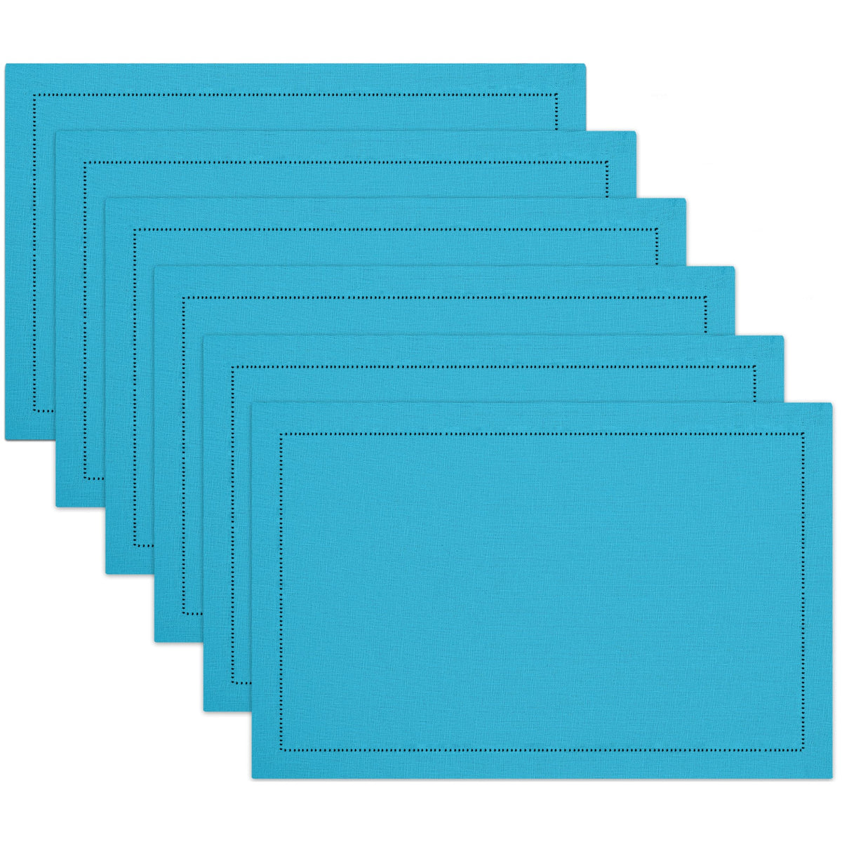Ruvanti Placemats Set of 6, 100% Cotton Place Mats of 13"x19", Multi Stripe
