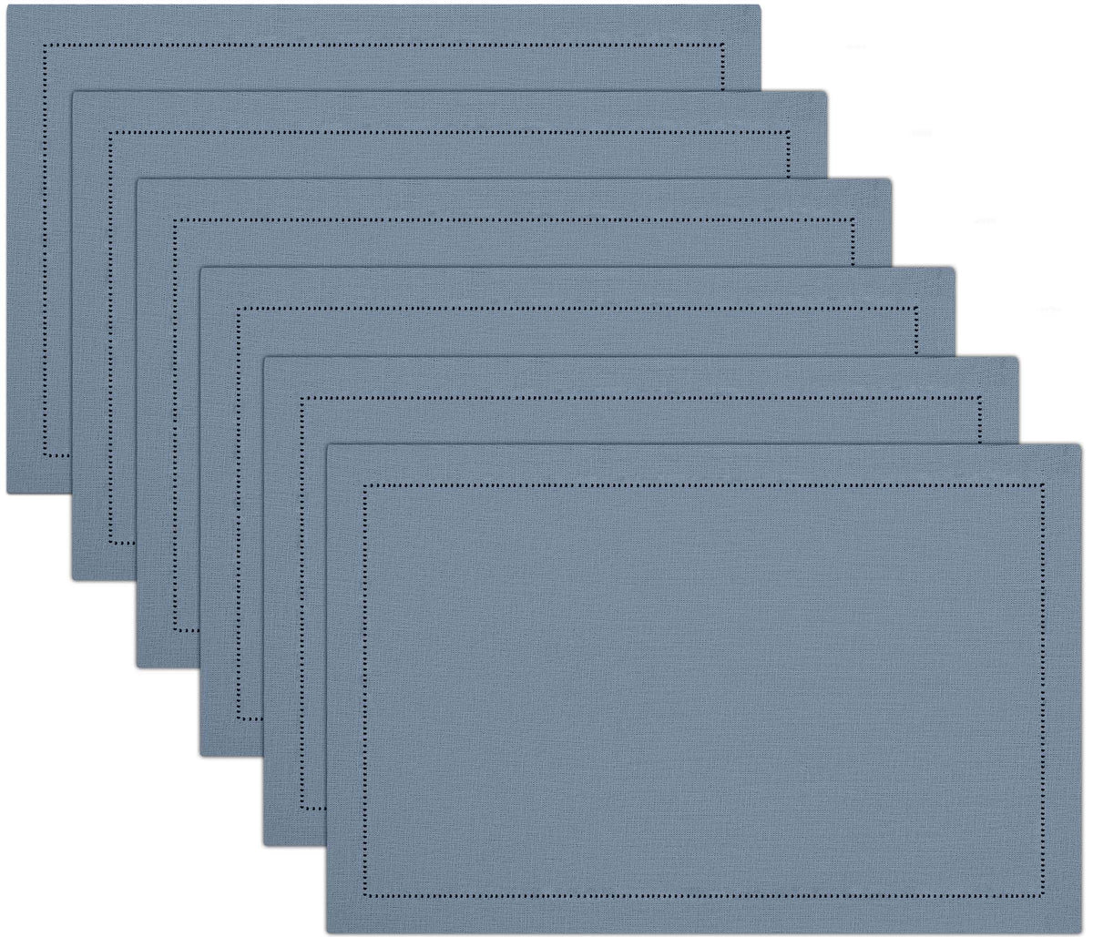 Ruvanti Placemats Set of 6, 100% Cotton Place Mats of 13"x19", Multi Stripe
