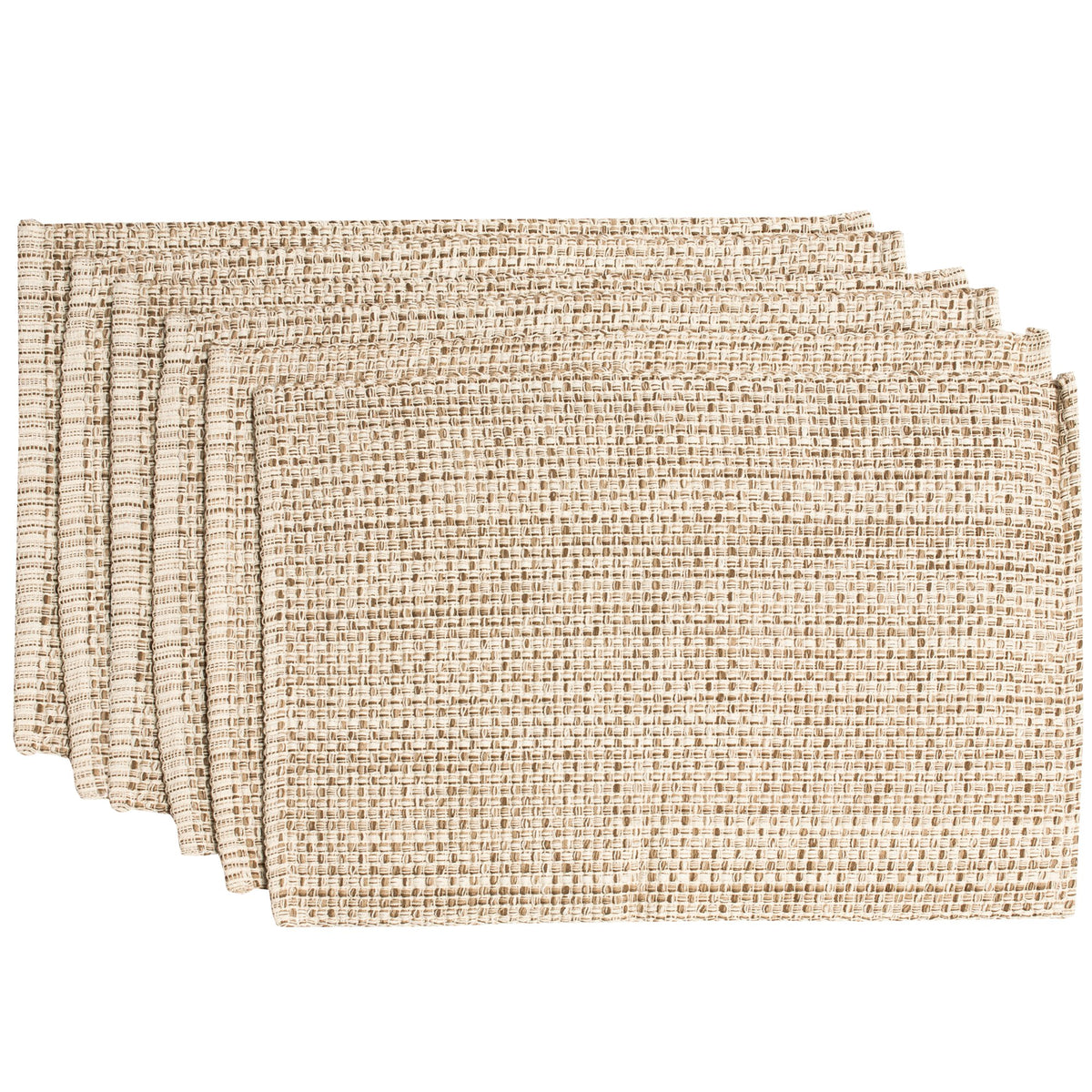 Sweet Home Collection 100% Cotton Placemats for Dining Room Rectangle Two Tone Woven Fabric 13" x 19" Soft Durable Table Mat Set, Set of 4, Rust