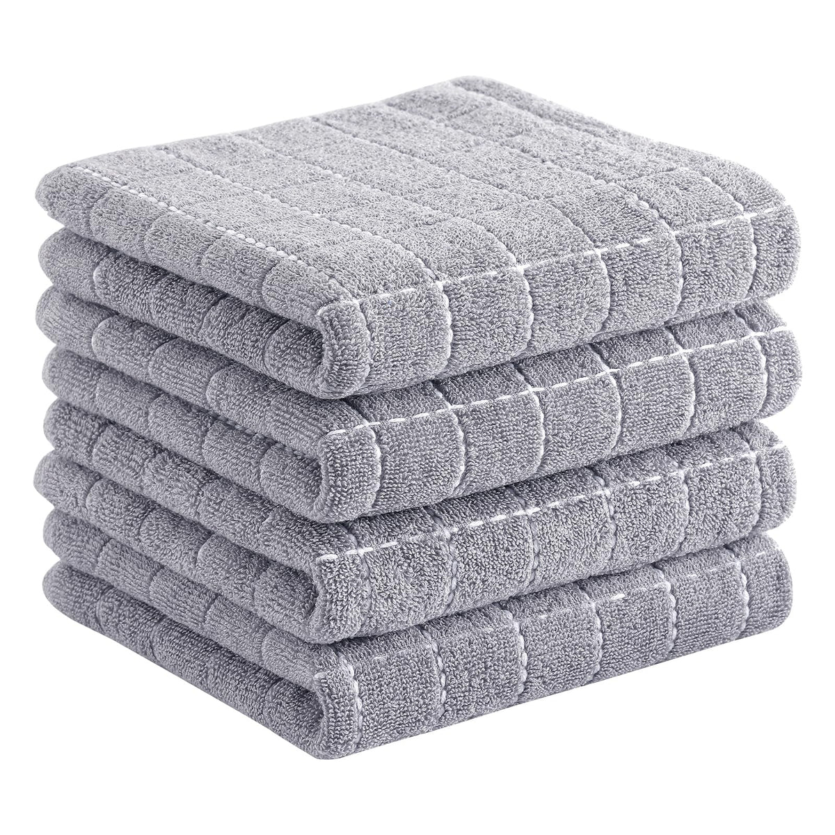 Homaxy 100% Cotton Terry Kitchen Towels, 4 Pack, Black