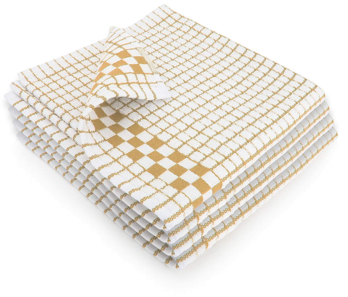 Fecido Classic Kitchen Dish Towels with Hanging Loop - Heavy Duty Absorbent Dish Clothes - European Made 100% Cotton Tea Towels - Set of Two, Red