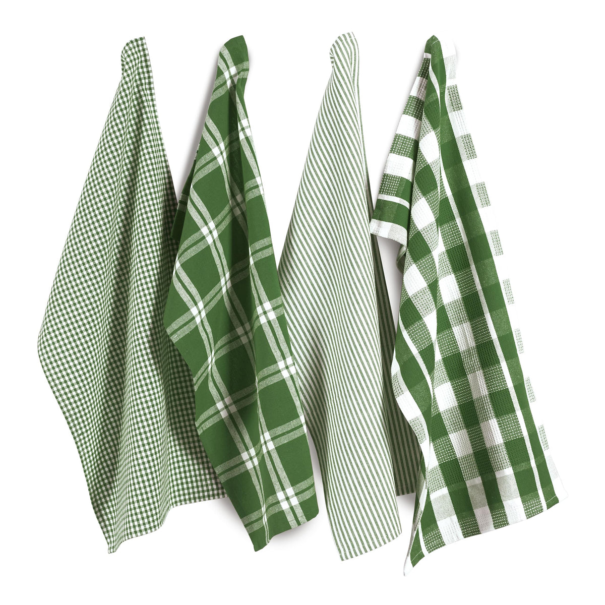 LANE LINEN 100% Cotton Kitchen Dish Cloths, Ultra Soft Absorbent Quick Drying Dish Towels, Multiweave Wash Cloths Dish Towel Sets, 13x28 Inches, 4 Pack - Grey