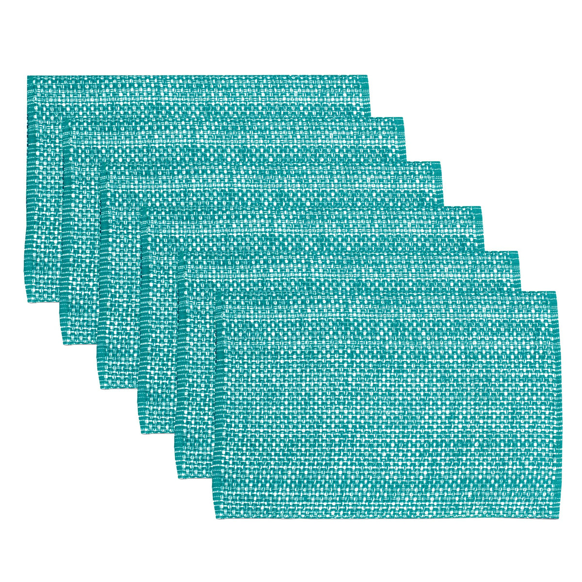 Sweet Home Collection 100% Cotton Placemats for Dining Room Rectangle Two Tone Woven Fabric 13" x 19" Soft Durable Table Mat Set, Set of 4, Rust