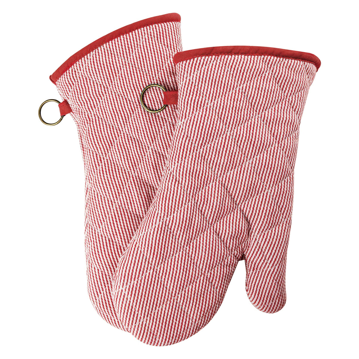 Yarn Dyed Oven Mitts 1 Pair， 100% Cotton Heat Resistant 470 Degree