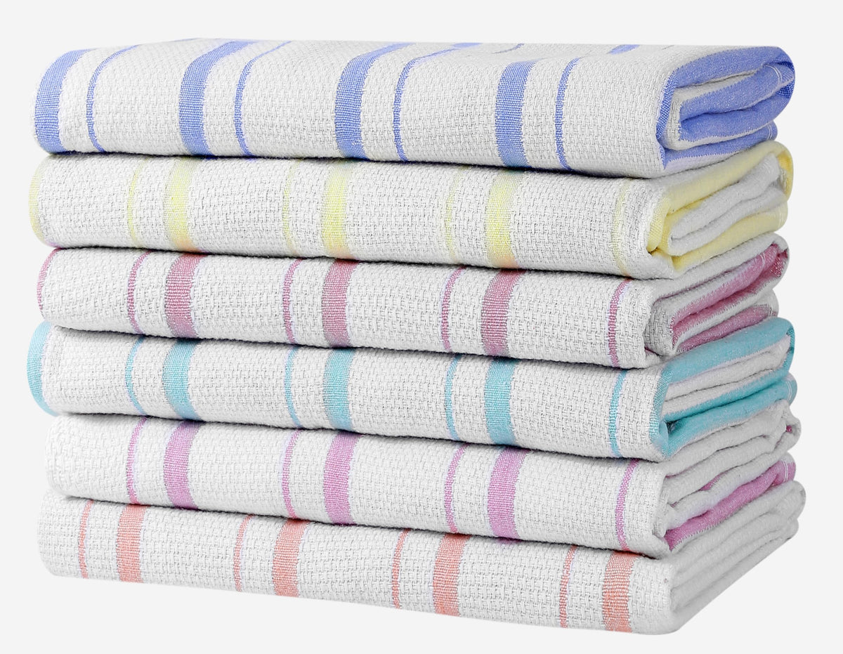 Zeppoli Classic Kitchen Towels - 15 Pack 100% Natural Cotton Towel Set, Reusable Wash Cloths, Absorbent Dish Towels, Machine Washable Hand Towels, Kitchen Essentials - 14” by 25” - Black