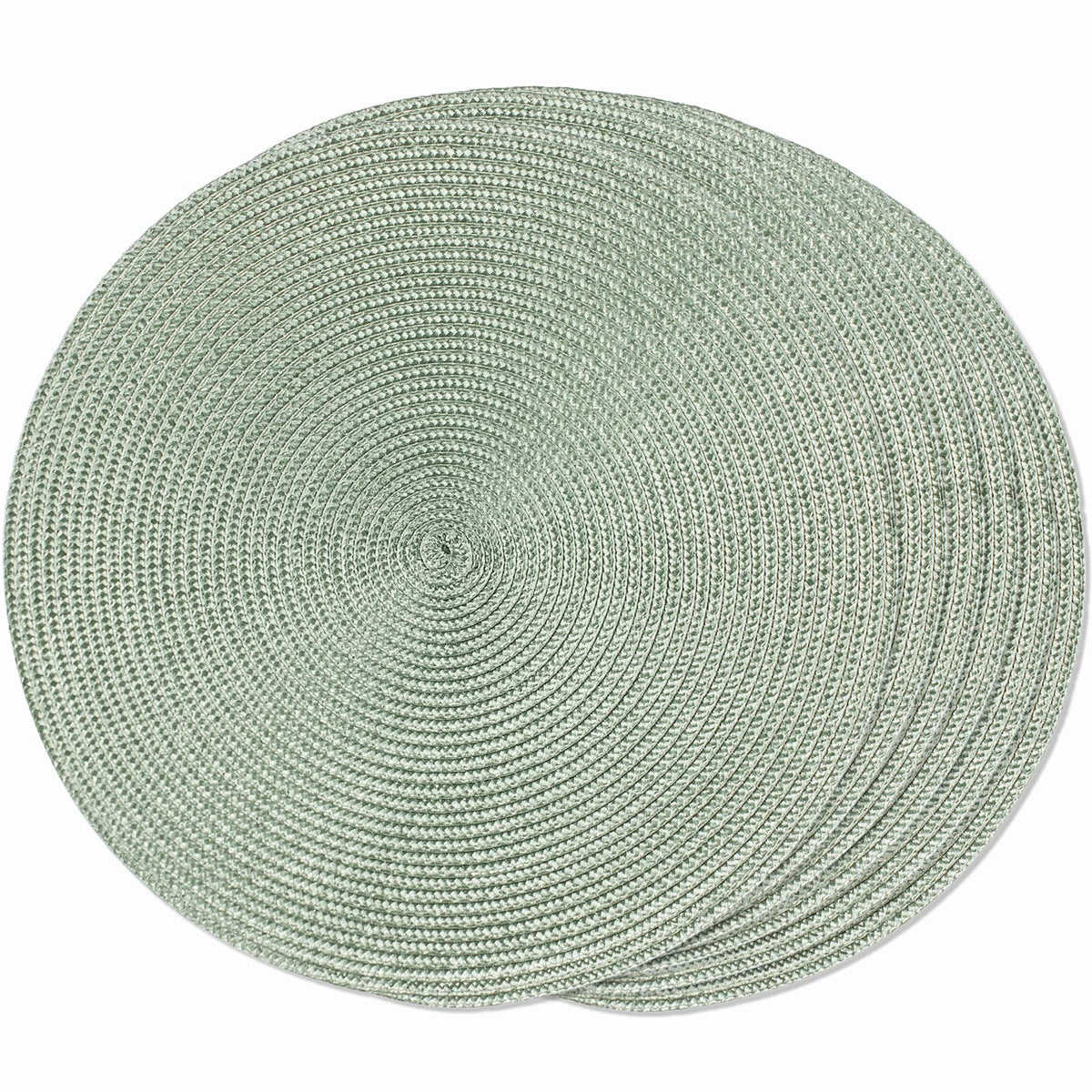 FunWheat Round Braided Placemats Set of 6 Table Mats for Dining Tables Woven Washable Non-Slip Place mats 15 in(Blue, 6pcs)