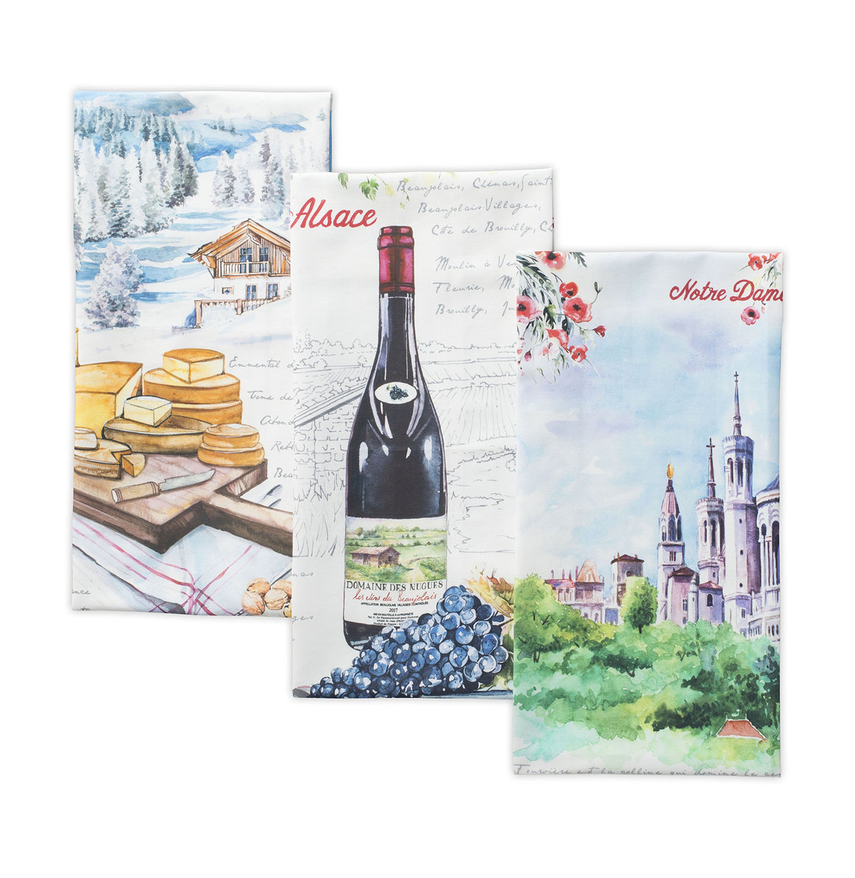 Maison d' Hermine Kitchen Towels Set of 3 Reusable 100% Cotton 27.50" x 20"