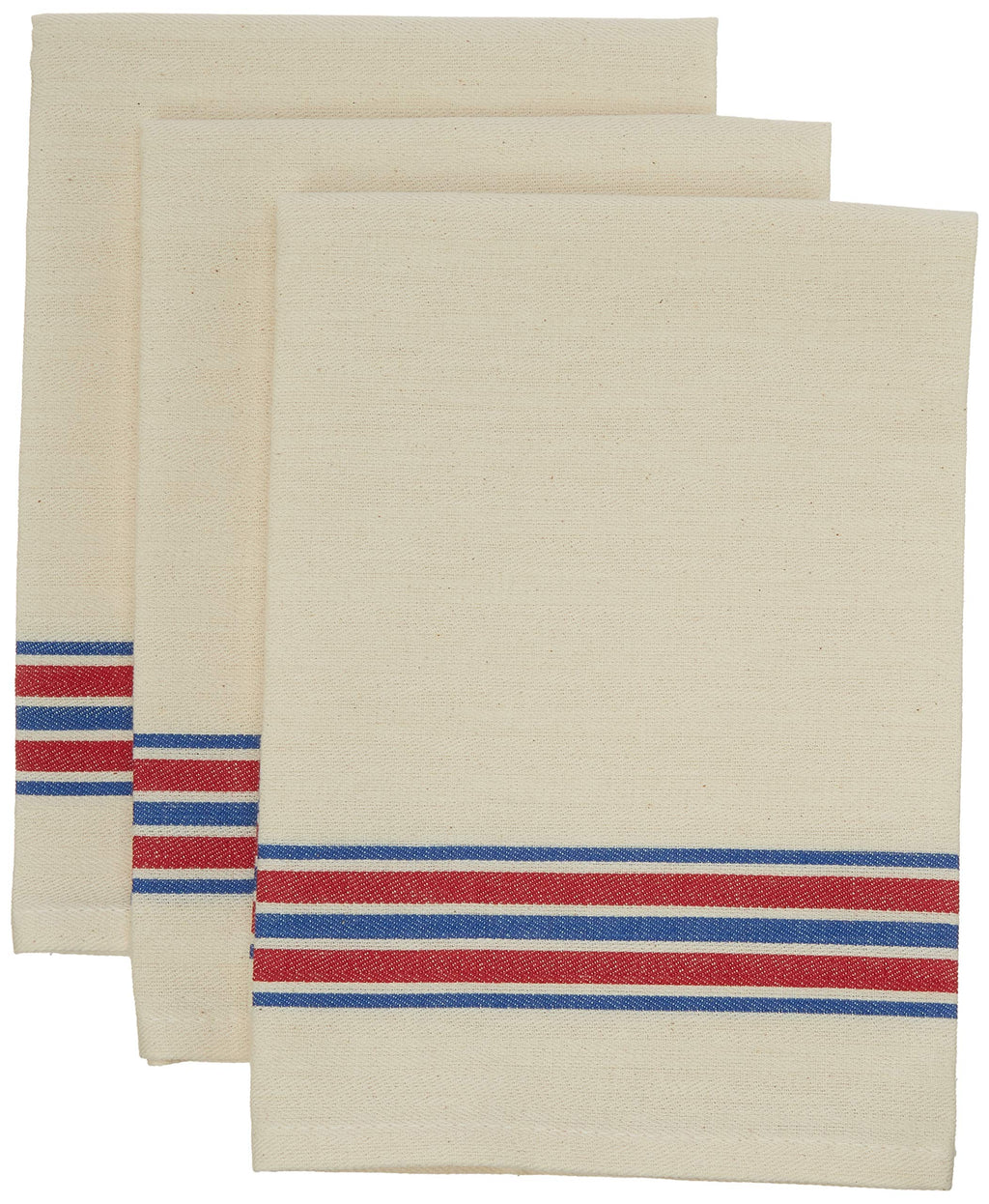 Aunt Martha's 18-Inch by 28-Inch Package of 3 Vintage Dish Towels,Cotton, Multi Striped, MultiStripe