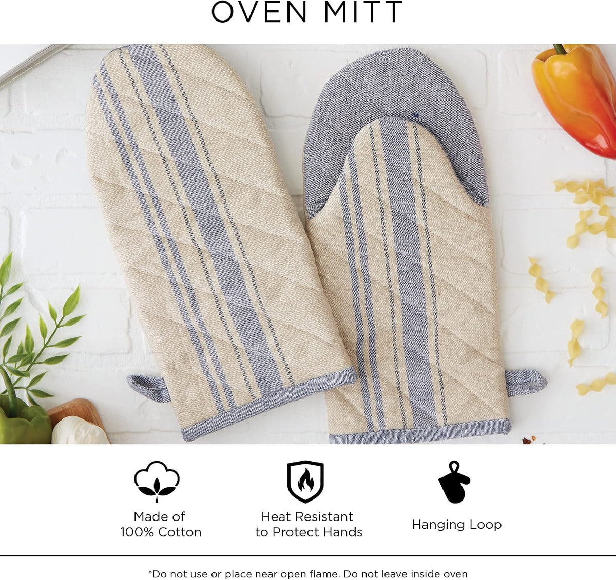 DII Buffalo Check Kitchen Collection, Classic Farmhouse Kitchen Set, Oven Mitt, Black & White, 2 Piece
