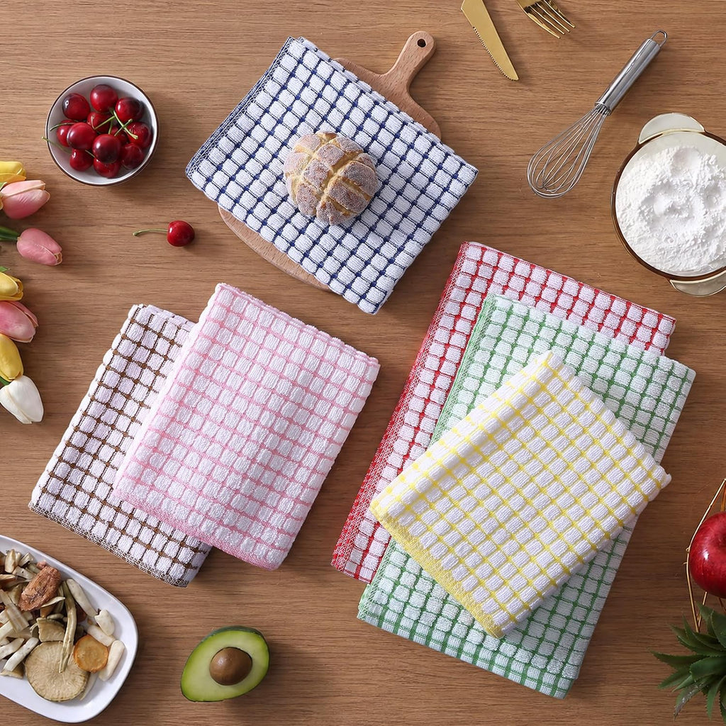 Mordimy Cotton 6 Pack Terry Kitchen Towels, 16 x 25 Inches