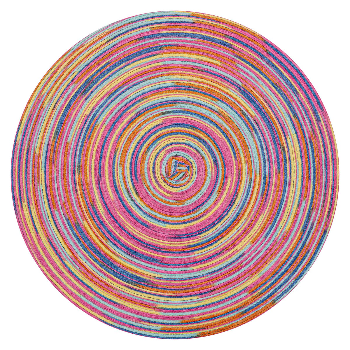 SHACOS Round Braided Placemats Set of 4 Washable Place Mats for Dining Tables 15 inch Non Slip Kitchen Table Mats (Beige, 4)