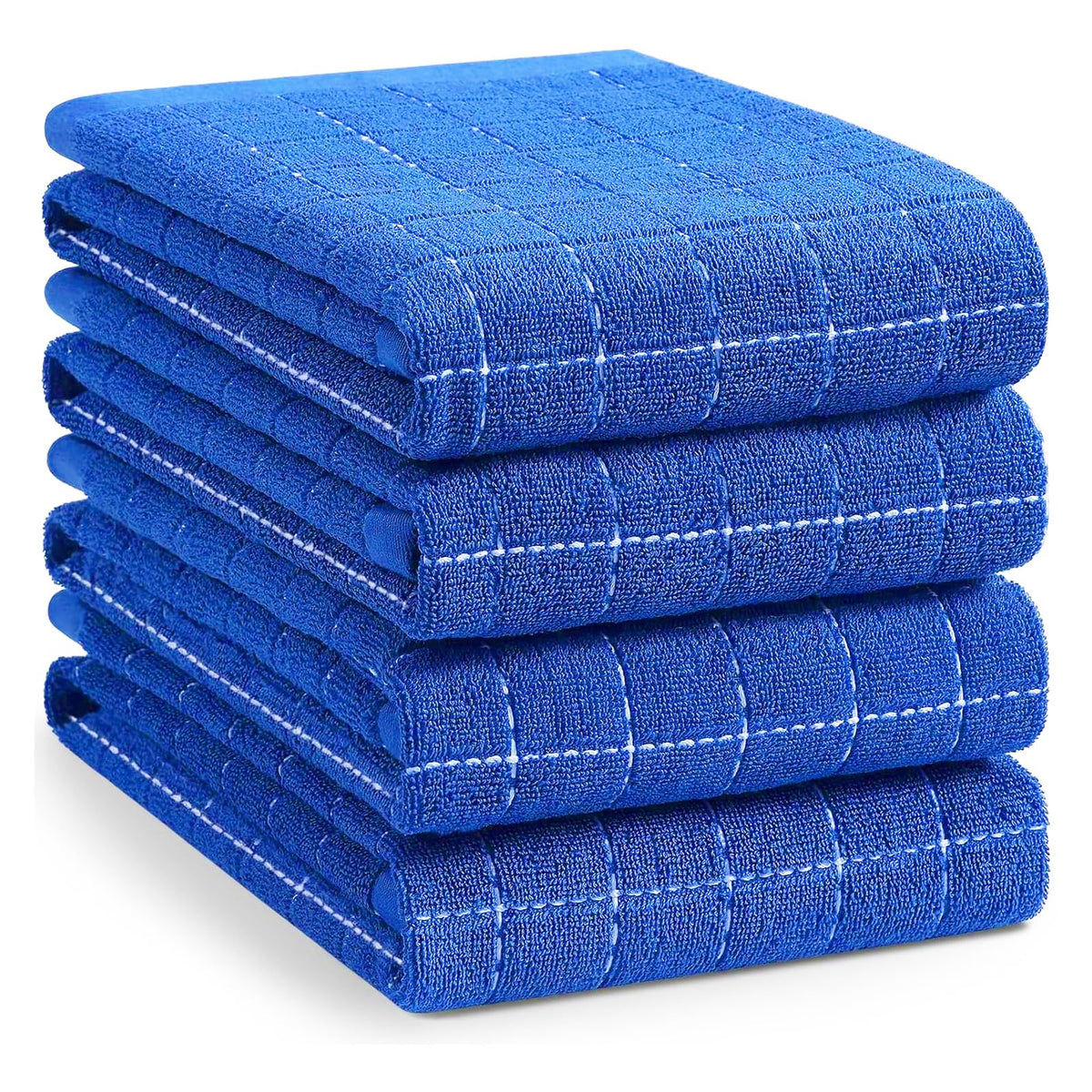 Homaxy 100% Cotton Terry Kitchen Towels, 4 Pack, Black