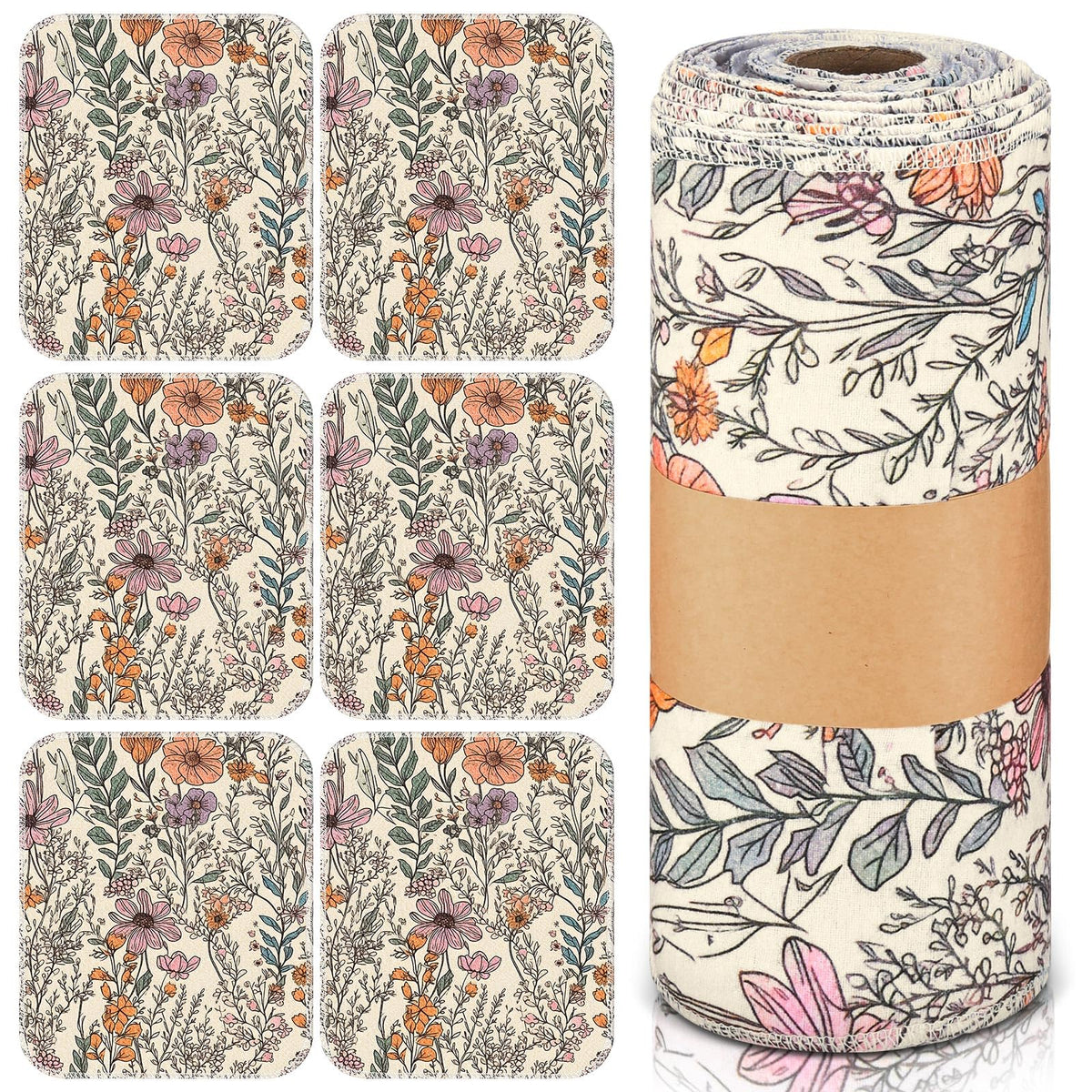 36 Pack Reusable Kitchen Cloths Cotton Towels, Hydrangea