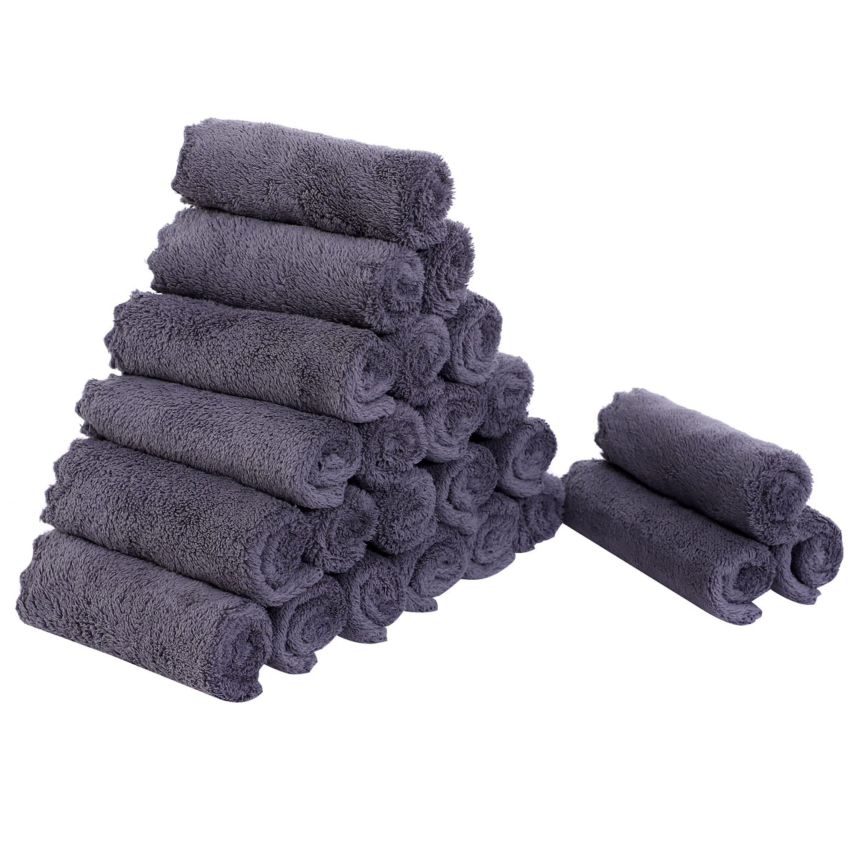 24 Pack Kitchen Dishcloths - Does Not Shed Fluff - Reusable Dish Towels, Dish cloths, Super Absorbent Coral Fleece Cleaning Cloths, Nonstick Oil Washable Fast Drying, 7 x 9 Inch (Multicolor)