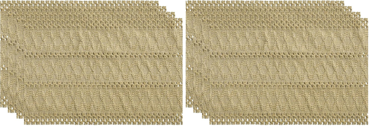 Artoid Mode Black Woven Rustic Hollow Placemats Set of 4-12x18 Inch