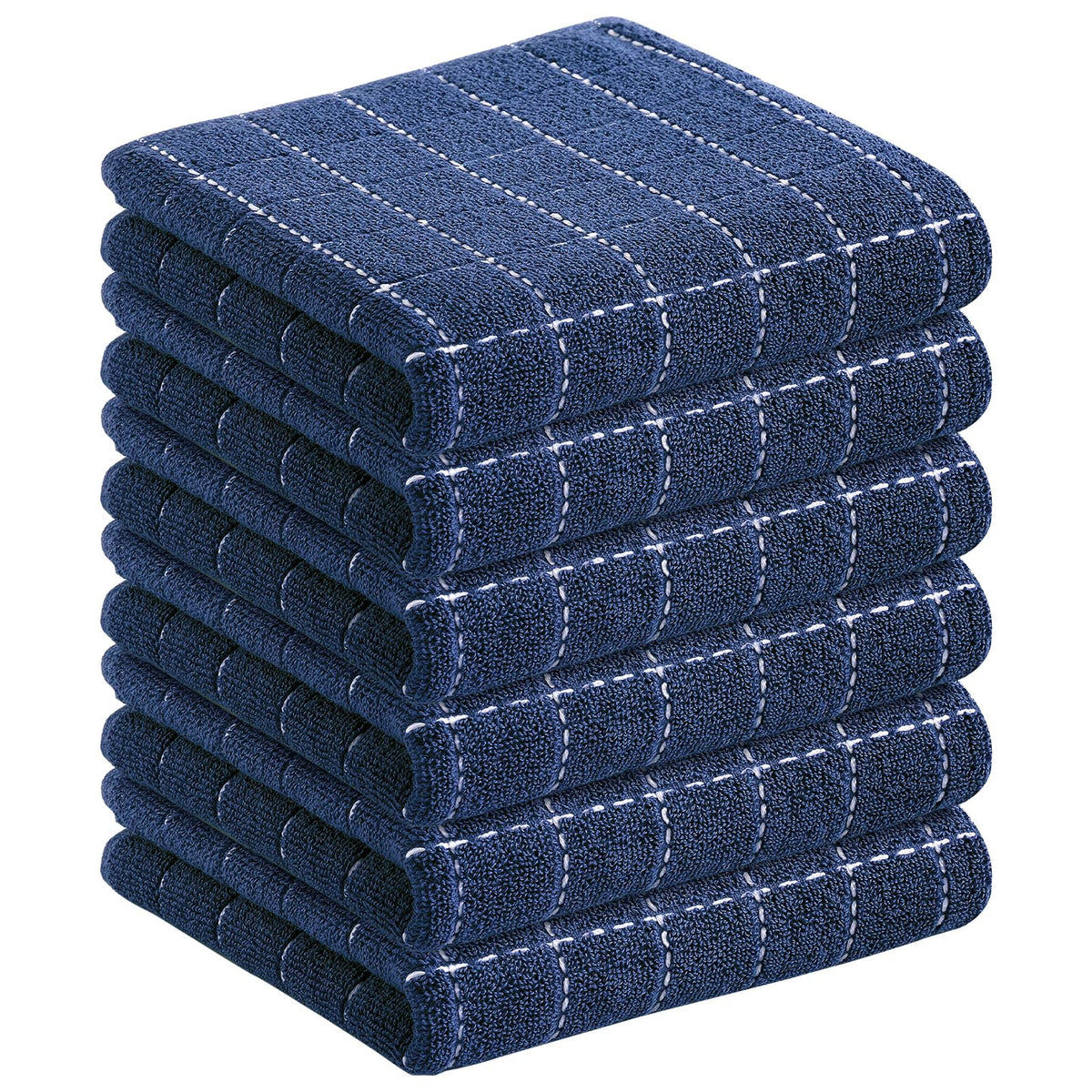 Homaxy 100% Cotton Terry Kitchen Towels, 4 Pack, Black