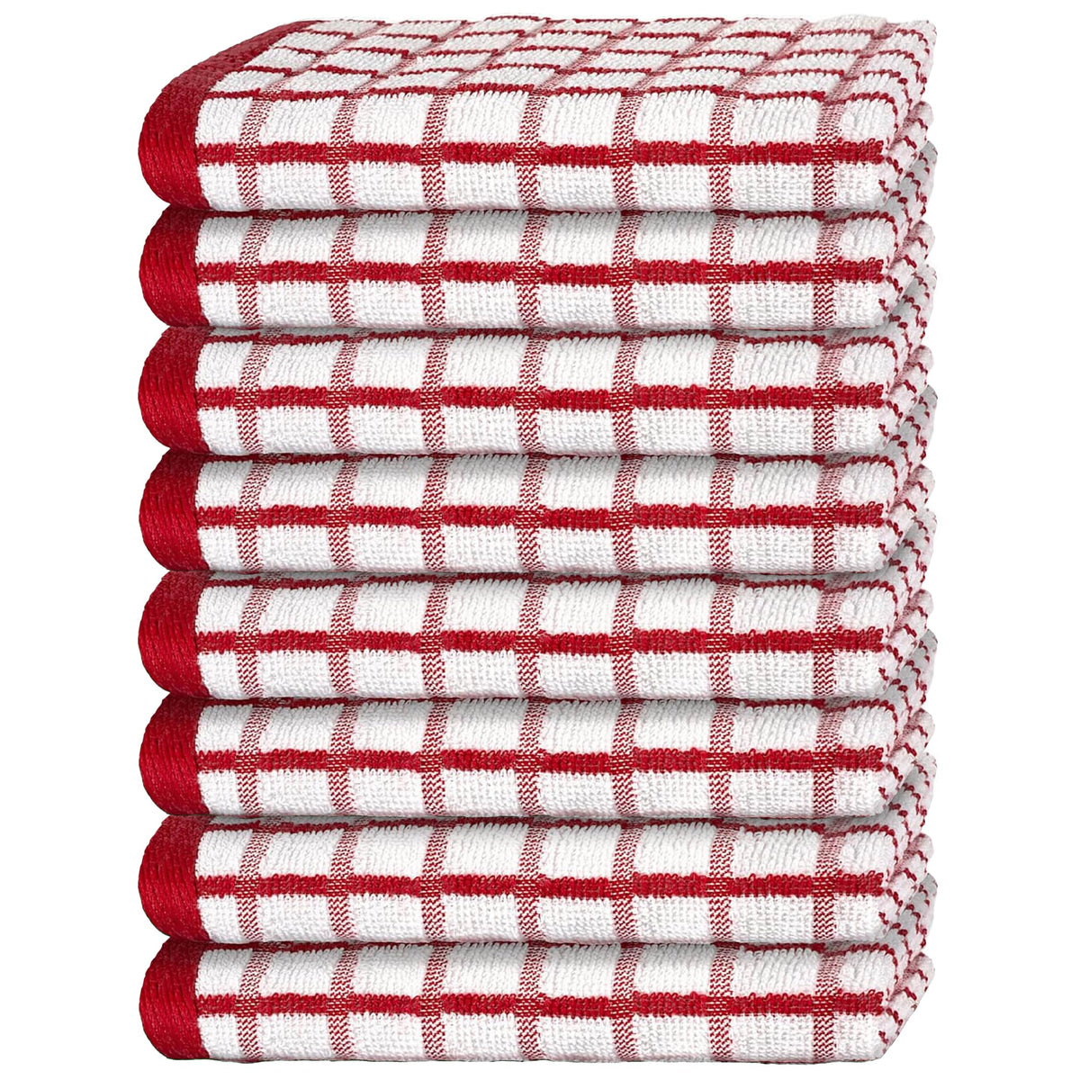 Premium Dish Towels for Kitchen, 8 Pack, 16x26 - 100% Cotton Kitchen Towels with Hanging Loop, Ultra Absorbent and Thick 410 GSM, Multicolor