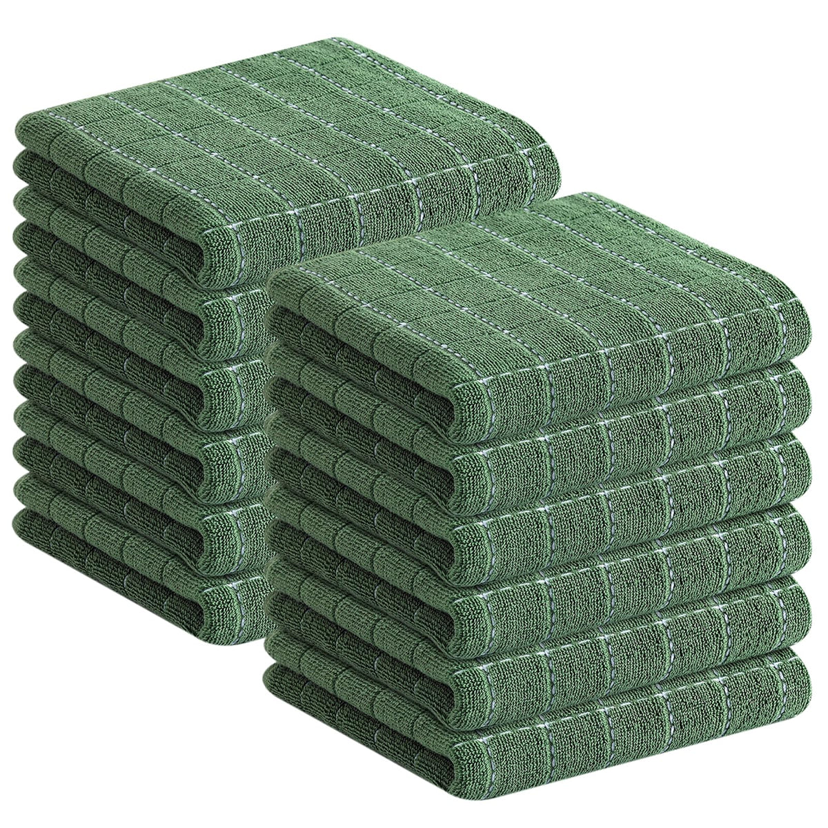 Homaxy 100% Cotton Terry Kitchen Towels, 4 Pack, Black