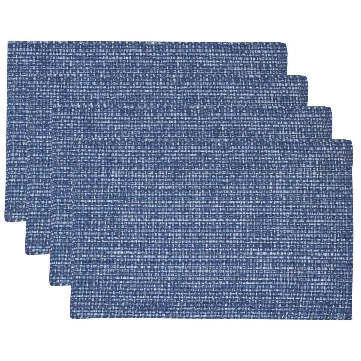 Sweet Home Collection 100% Cotton Placemats for Dining Room Rectangle Two Tone Woven Fabric 13" x 19" Soft Durable Table Mat Set, Set of 4, Rust