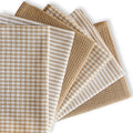 Cotton Dish Towels For Kitchen Drying - Highly Absorbent Light Gray Striped Gingham Plaid Tea Towels - 18"X28" Set Of 6 Farmhouse Linen Dishtowels In Bulk - Pano De Prato Para Cozinha - T Towles Towls