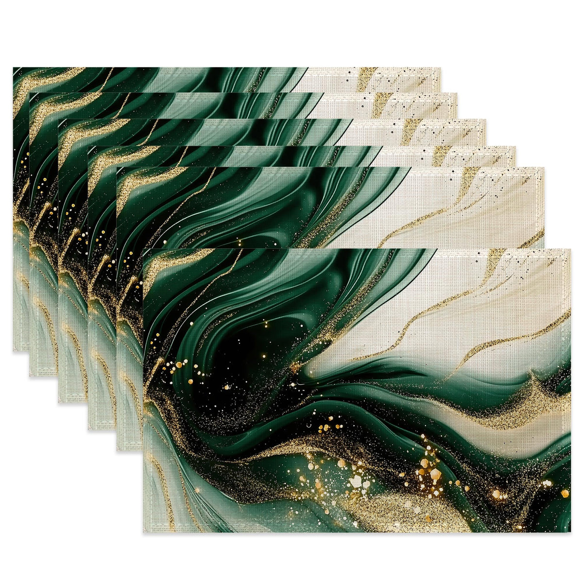 Lemon Branches Fabric Placemats,Vintage Rustic Country Table Placemats Set of 6 Cloth Place Mats, Washable Heat-Resistant Table Mats for Home Kitchen Dining Room Decoration 11.8x17.7 Inch