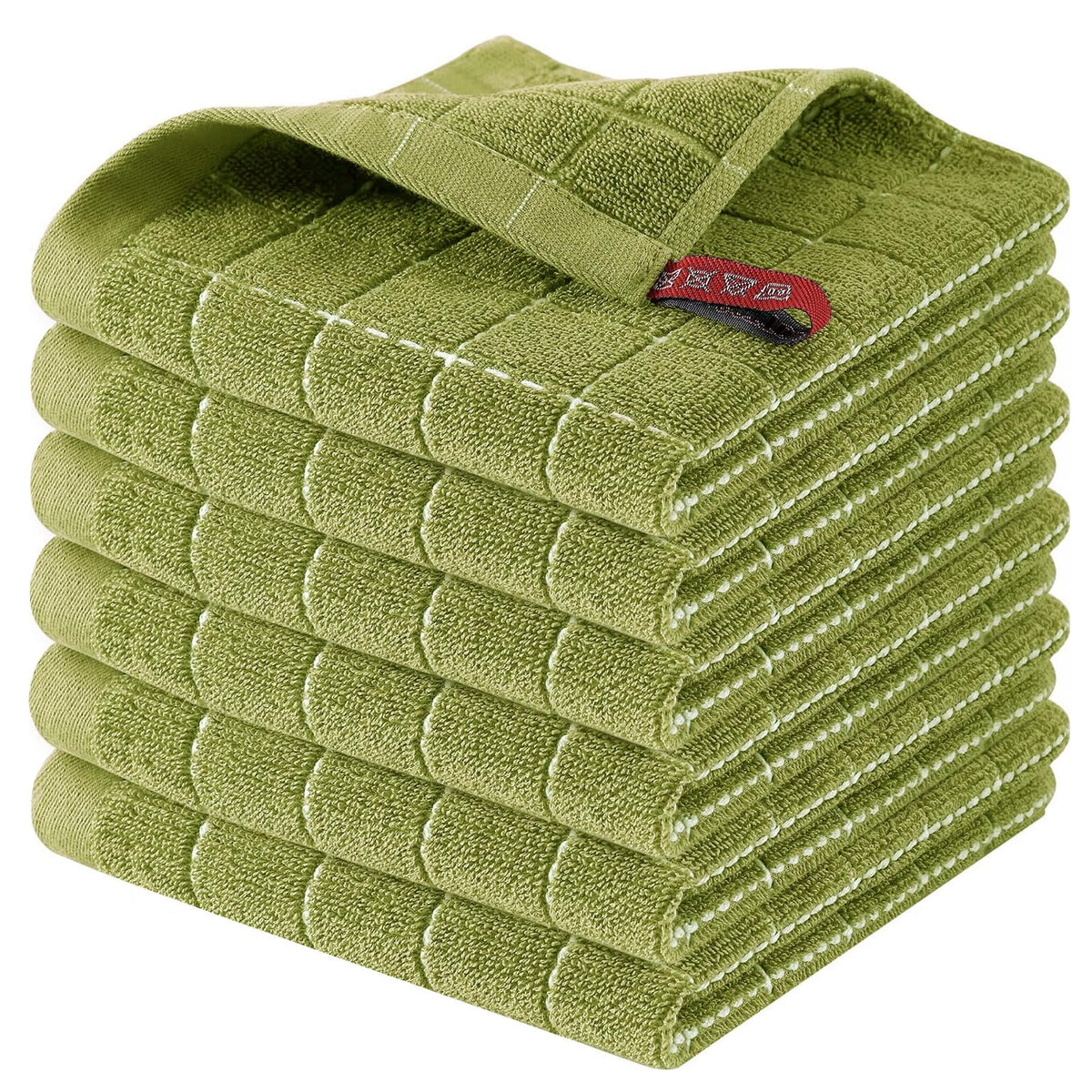 Homaxy 100% Cotton Terry Kitchen Towels, 4 Pack, Black