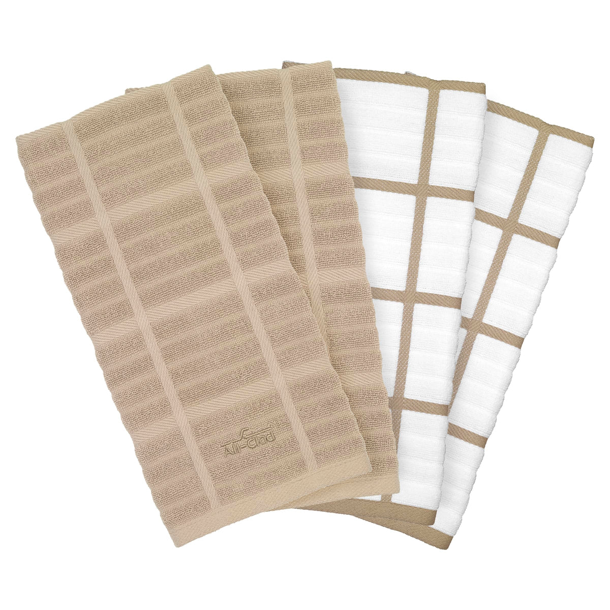 All-Clad Checked Kitchen Towel: Highly Absorbent, Super Soft Long Lasting - 100% Cotton, 17"x30" Tea Towel for Cleaning & Drying Dishes, Pans, Glassware, or Countertops, (1-Pack), Rainfall